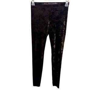 SimplyVera Vera Wang Black Crushed Velvet Leggings Size Small
